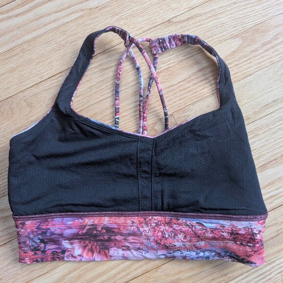 EUC Lululemon Free To Be Bra Long Line Women's 6 Dahliascape Multi sports yoga - Picture 10 of 11